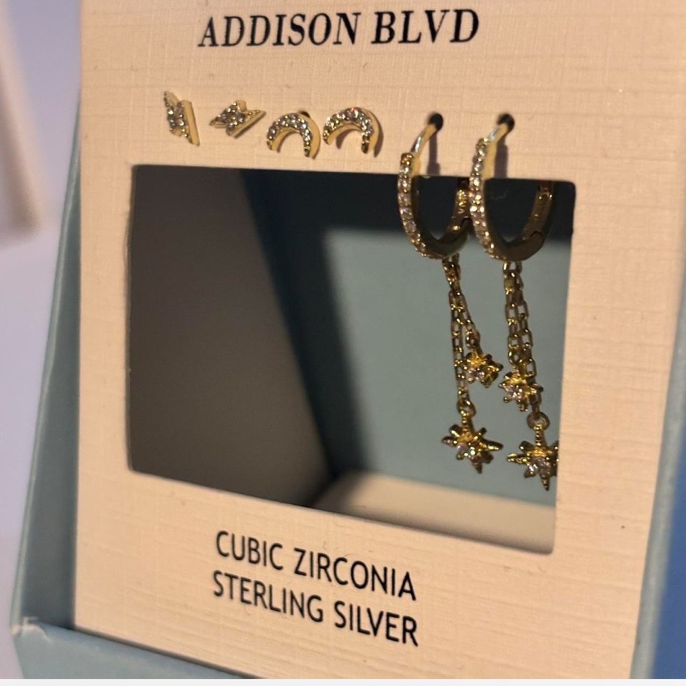 Addison Blvd Gold Cubic Zirconia Earrings